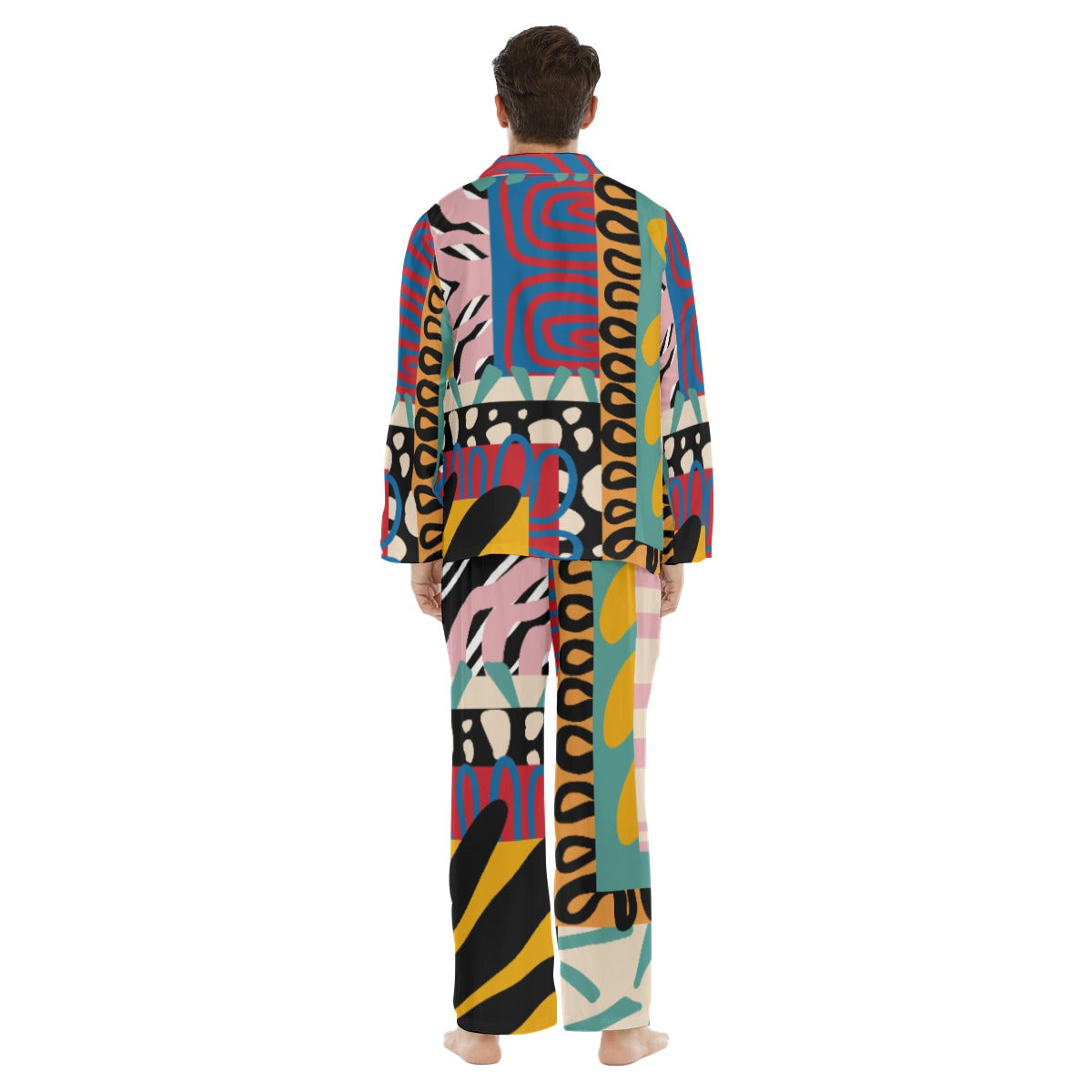 ABEILLE CREATIONS- Adinkra Design – Men’s Long Sleeve Pajama 2-Piece Set