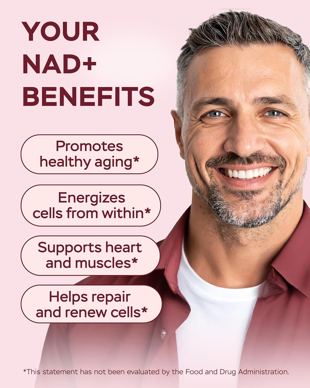NAD Plus Supplement 1400mg with Nicotinamide Riboside, Collagen - 60 Capsules